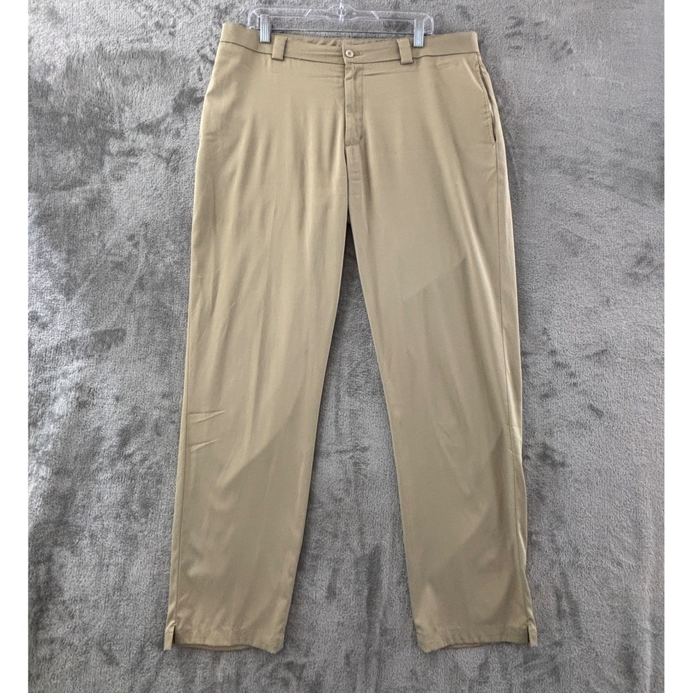 Slazenger Golf Core Pant Mens 36x34 Khaki Flat Front Performance Stretch Wicking